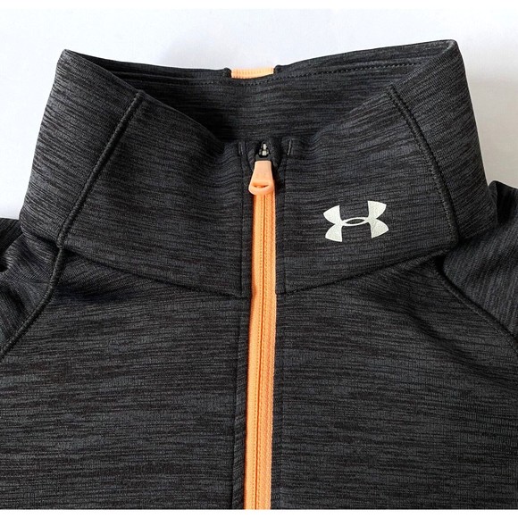 Under Armour Sweatshirt Women S Gray Pink Cold Gear 1/4 Zip Thumb Holes NWOT - Picture 5 of 13